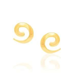 Aretes estilo espiral enchapadas en oro de 18k