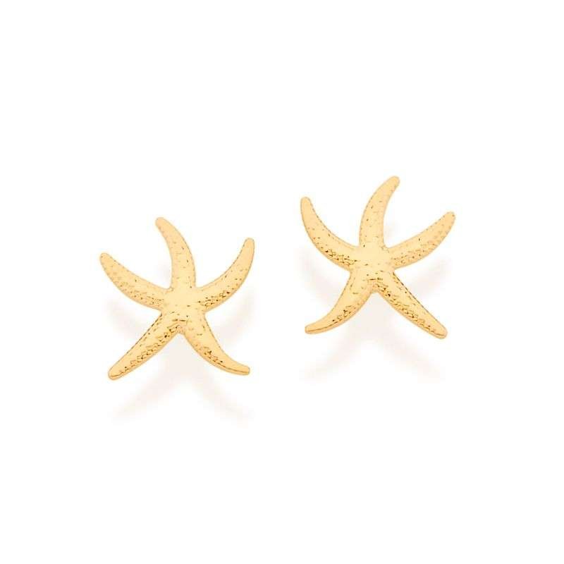 Aretes estrella de mar enchapadas en oro 18k 4 Aretes estrella de mar enchapadas en oro 18k - Imagen 2