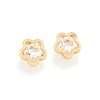 aretes flor circonia centro oro 18k 1