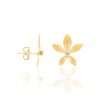 Aretes Flor con Circonia Enchapados en Oro 18K