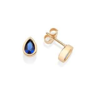 Alternative view of Aretes gota azul enchapadas en Oro de 18k
