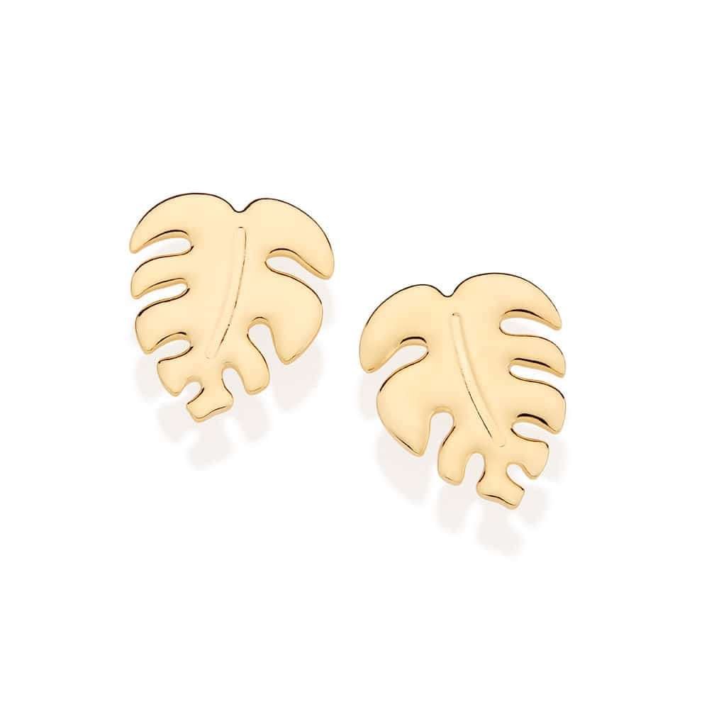 Aretes de Hojas Enchapados en Oro 18K 3 Aretes de Hojas Enchapados en Oro 18K