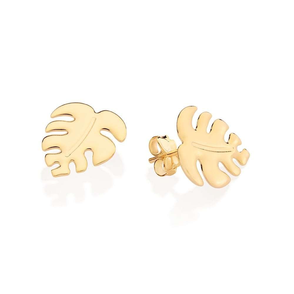 Aretes de Hojas Enchapados en Oro 18K 4 Aretes de Hojas Enchapados en Oro 18K - Imagen 2