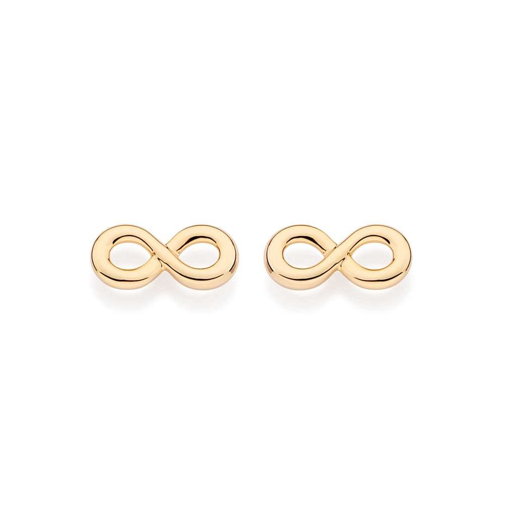 Aretes de infinito enchapados en Oro de 18k 3 Aretes de infinito enchapados en Oro de 18k