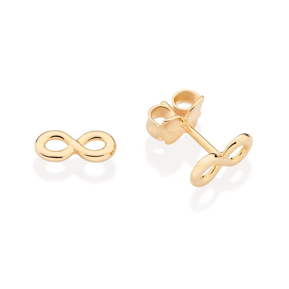 Aretes de infinito enchapados en Oro de 18k 4 Aretes de infinito enchapados en Oro de 18k - Imagen 2