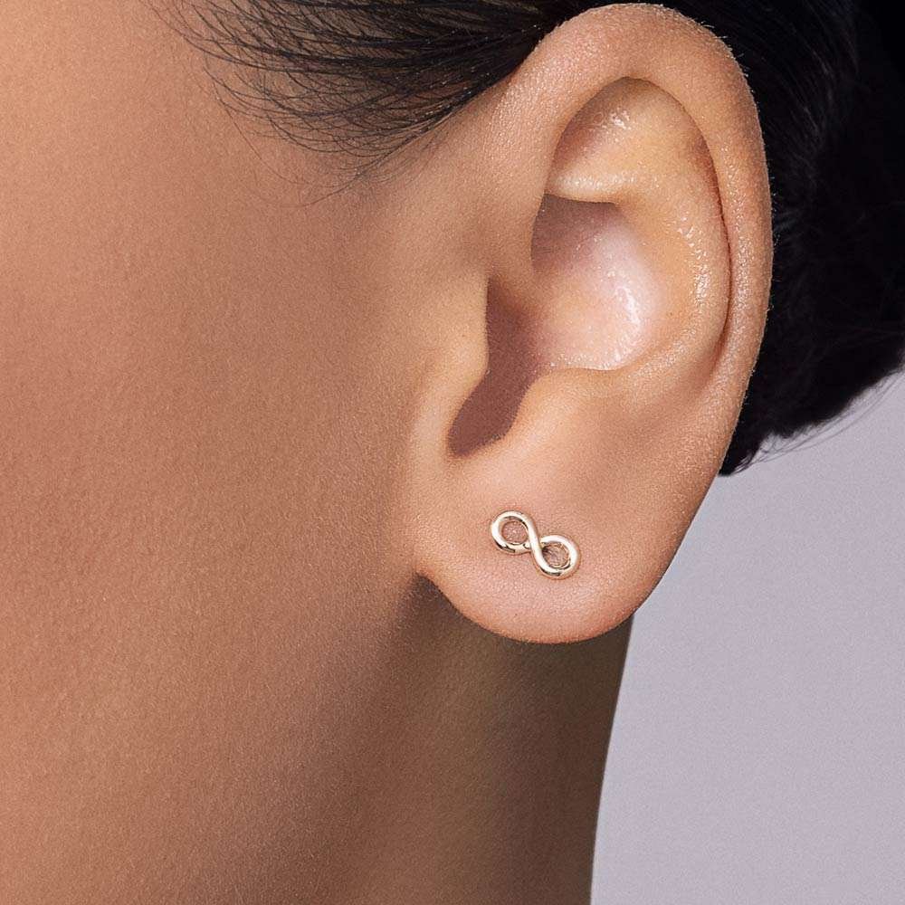 Aretes de infinito enchapados en Oro de 18k 5 Aretes de infinito enchapados en Oro de 18k - Imagen 3