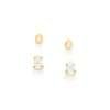aretes kit para dos huecos de gotas de rocio con circonias enchapadas en oro 18k