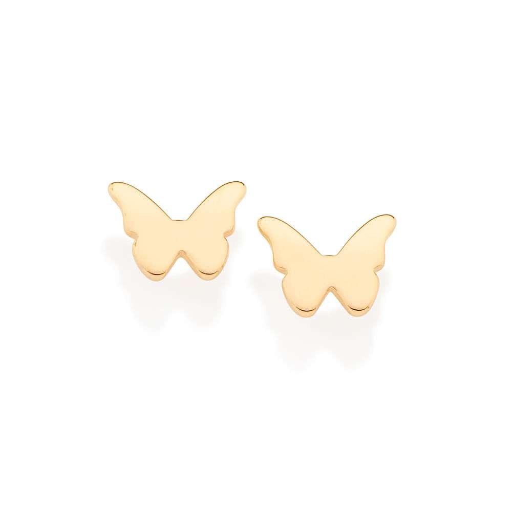 Aretes mariposa enchapadas en oro 18k 3 Aretes mariposa enchapadas en oro 18k