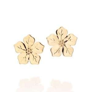 Aretes maxi de flor enchapados en oro de 18k