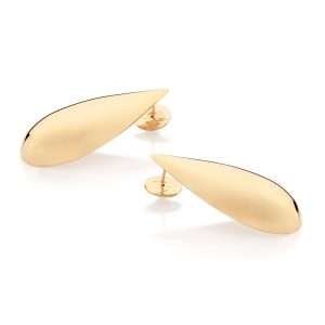 Aretes Maxi de gota lisa enchapados en oro de 18k