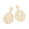 Aretes maxi estilo arabesco enchapadas en oro de 18k - Imagen 3