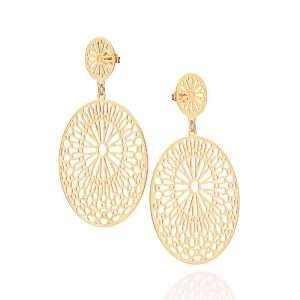 Aretes maxi estilo arabesco enchapadas en oro de 18k