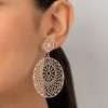 Aretes maxi estilo arabesco enchapadas en oro de 18k - Imagen 2