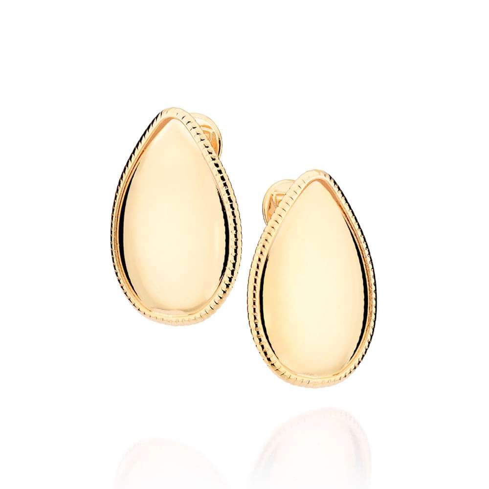 Aretes maxi-gota liso enchapadas en oro 18k 3 Aretes maxi-gota liso enchapadas en oro 18k
