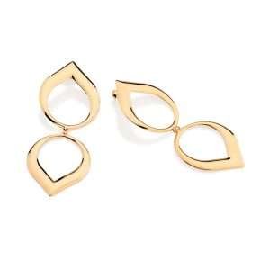 Aretes maxi gotas enchapadas en oro 18k