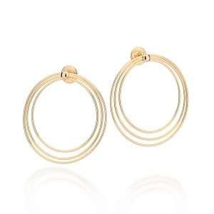 Aretes maxi redondos grandes enchapadas en Oro 18K
