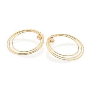 Alternative view of Aretes maxi redondos grandes enchapadas en Oro 18K