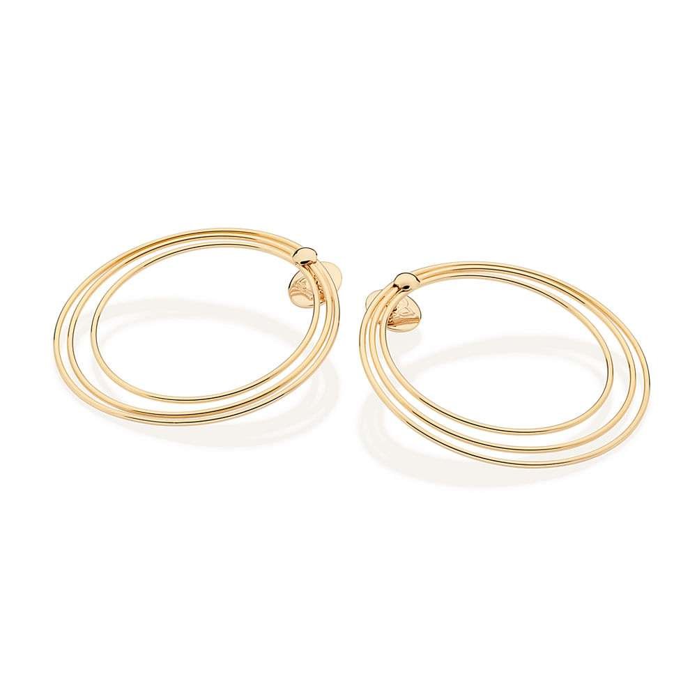 Aretes maxi redondos grandes enchapadas en Oro 18K 4 Aretes maxi redondos grandes enchapadas en Oro 18K - Imagen 2