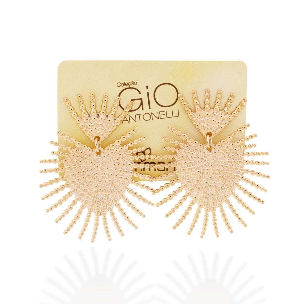 Aretes Maxi Sagrado Corazón Enchapados en Oro 18K 3 Aretes Maxi Sagrado Corazón Enchapados en Oro 18K