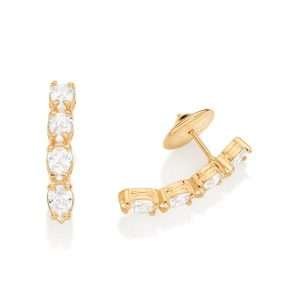Aretes morning drops en blanco con circonias enchapadas en oro de 18k