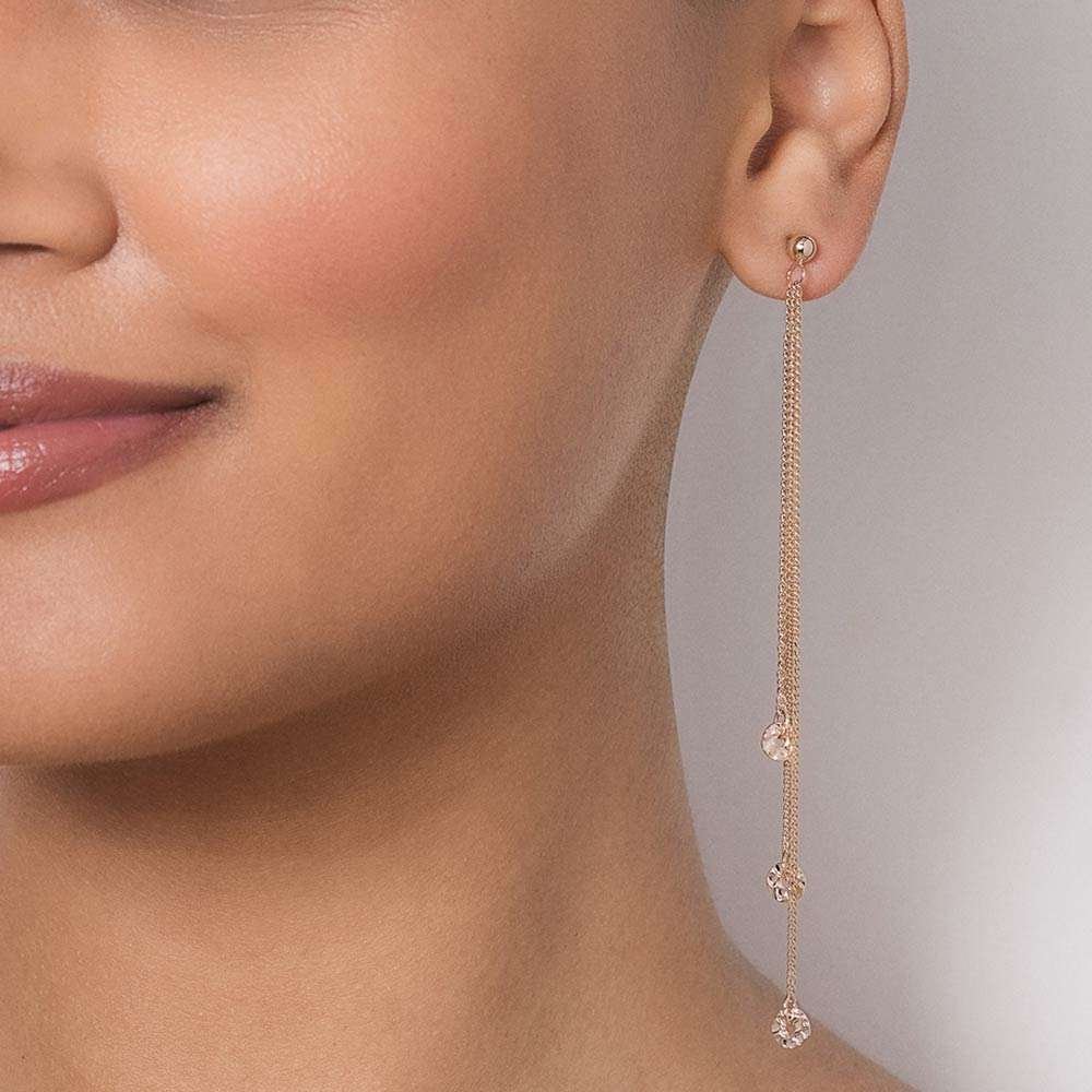 Aretes de Péndulos con bolas enchapadas en oro de 18k 5 Aretes de Péndulos con bolas enchapadas en oro de 18k - Imagen 3