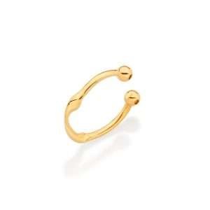 Alternative view of Aretes piercing trenzado enchapadas en oro 18k