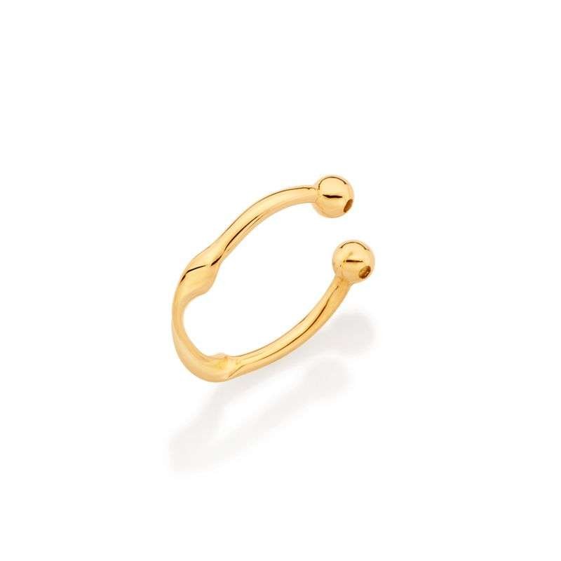 Aretes piercing trenzado enchapadas en oro 18k 4 Aretes piercing trenzado enchapadas en oro 18k - Imagen 2