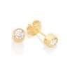 Aretes puntos de circonia enchapadas en oro 18k
