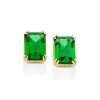 Aretes rectangulares con circonia verde enchapadas en Oro 18k - Imagen 2