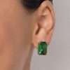 Aretes rectangulares con circonia verde enchapadas en Oro 18k - Imagen 3