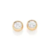 Aretes de circonia circular enchapados en oro 18K 2 Aretes de circonia