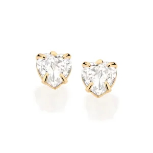Alternative view of Aretes de Corazón con Circonias para Bebés