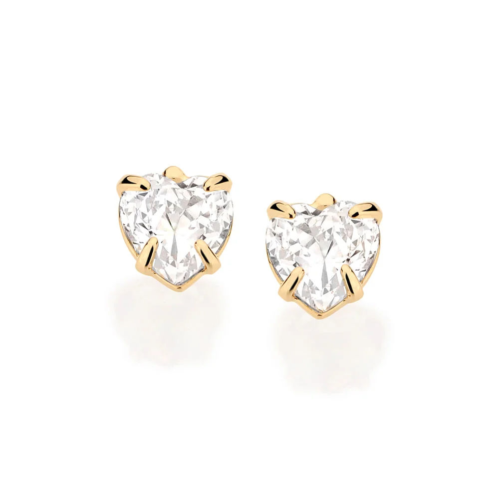 Aretes de Corazón con Circonias para Bebés 4 Aretes de Corazón con Circonias para Bebés - Imagen 2