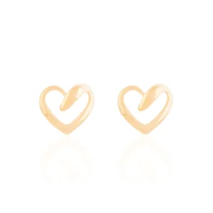 Aretes de Corazón Enchapados En Oro 18K