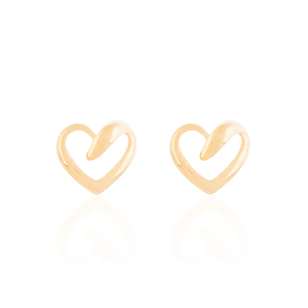 Aretes de Corazón Enchapados En Oro 18K 3 Aretes de Corazón Enchapados En Oro 18K