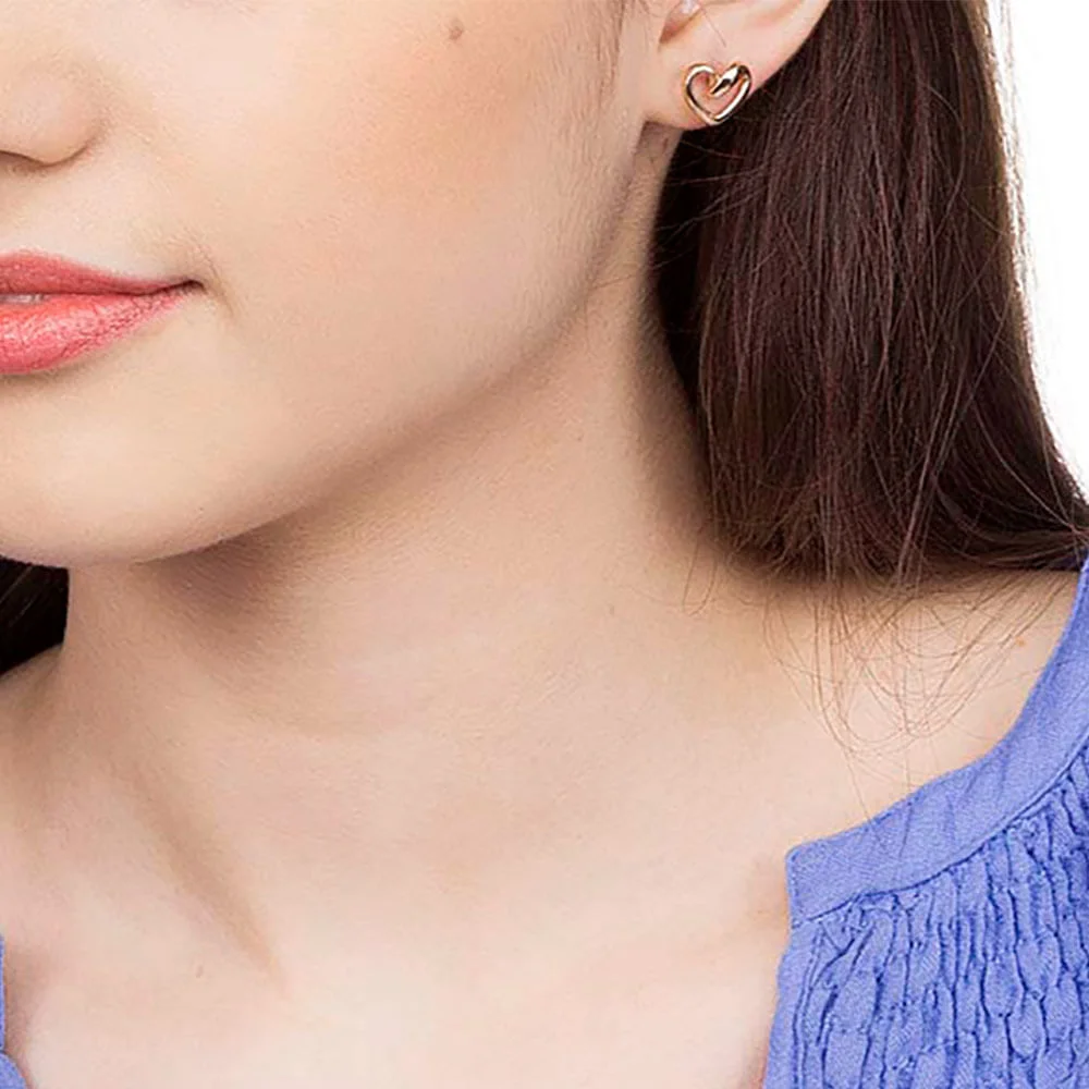 Aretes de Corazón Enchapados En Oro 18K 5 Aretes de Corazón Enchapados En Oro 18K - Imagen 3