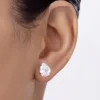 Aretes de gota con circonia enchapados en oro 18k - Imagen 3