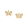 Aretes de Mariposa para niña Enchapados en Oro 18K 2 Aretes Mariposa Para Niña