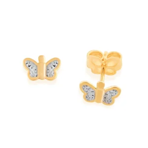Alternative view of Aretes de Mariposa para niña Enchapados en Oro 18K