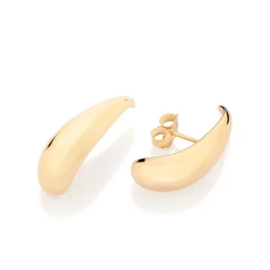 Alternative view of Aretes maxi de gotas enchapados en oro 18K