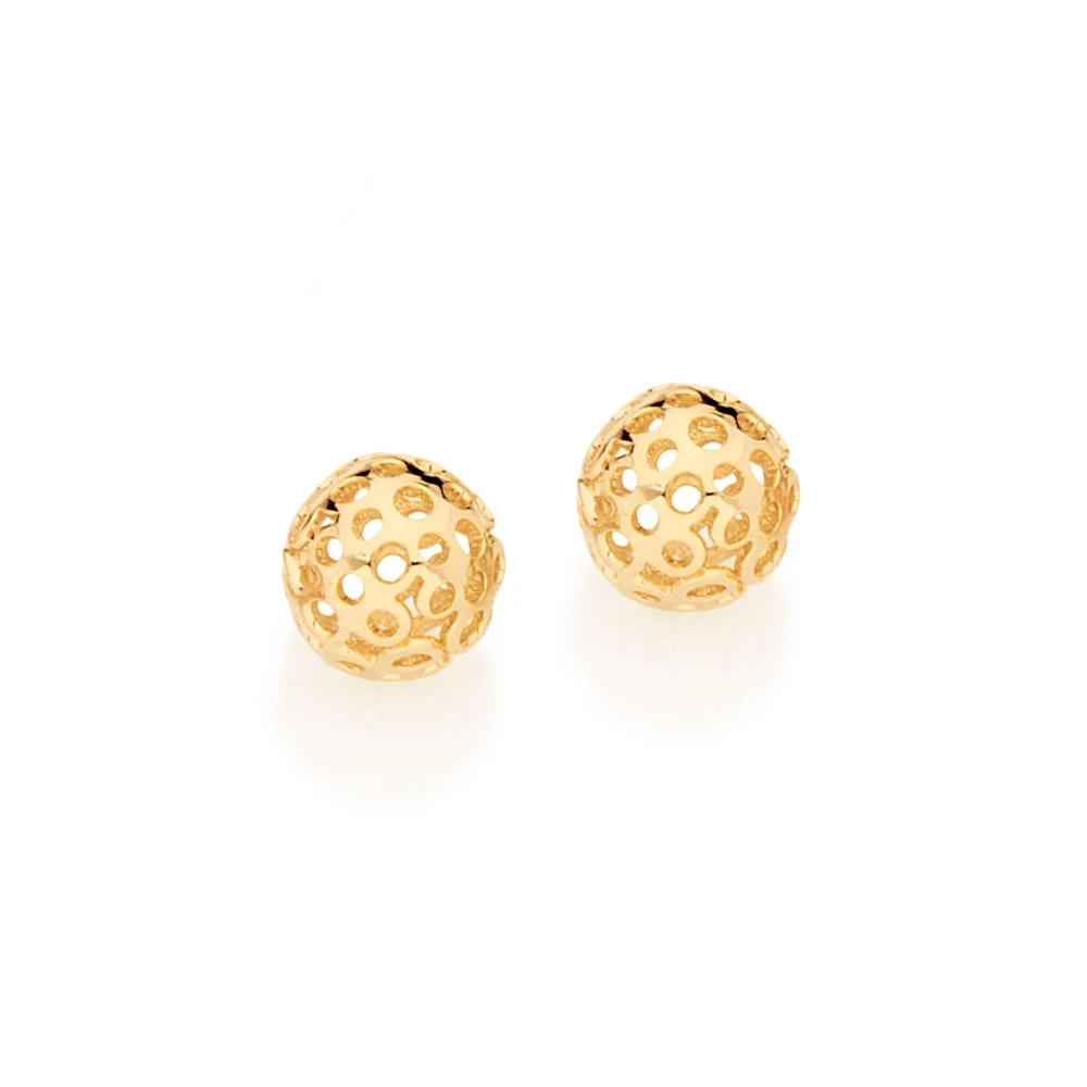 Aretes de Puntos Con Diseño Pequeños Enchapados En Oro 18K 3 Aretes de Puntos Con Diseño Pequeños Enchapados En Oro 18K