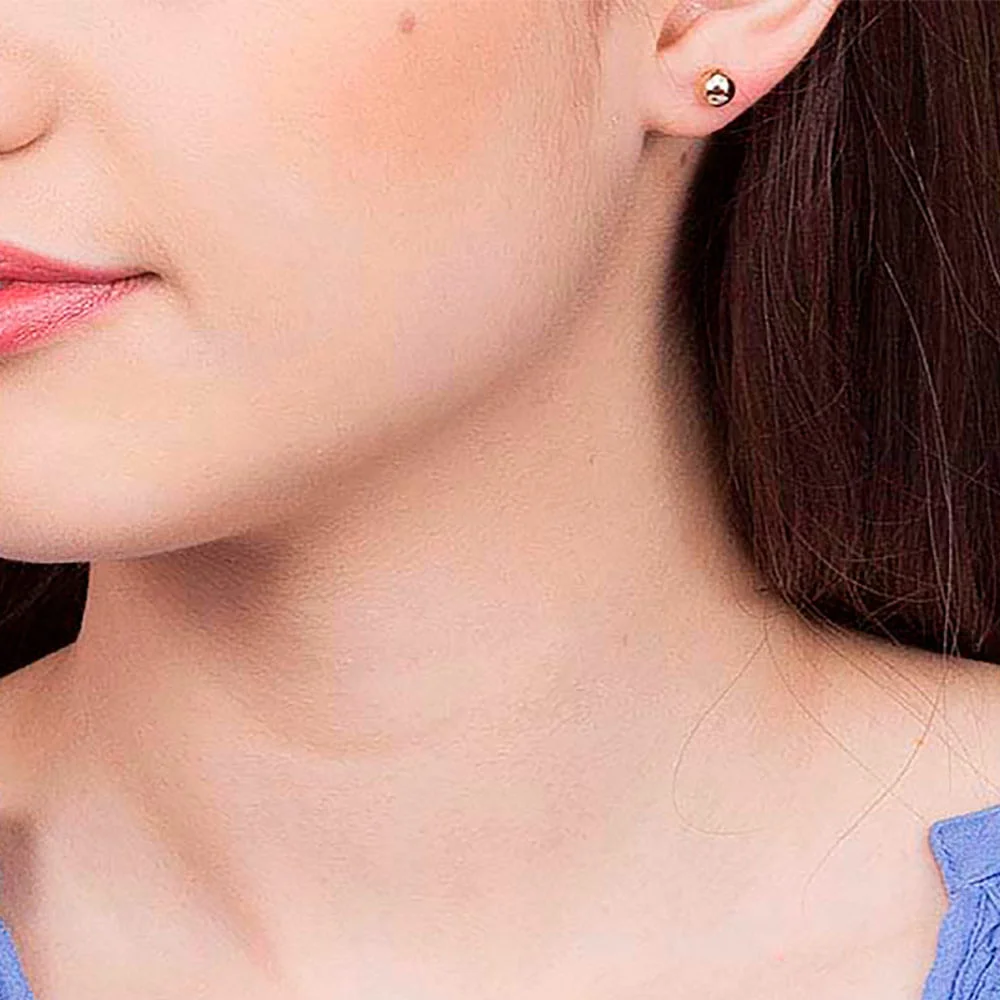 Aretes de Puntos Enchapados en Oro 18K - Medianos 5 Aretes de Puntos Enchapados en Oro 18K - Medianos - Imagen 3