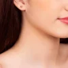 Aretes de Puntos Enchapados en Oro 18K - Imagen 3