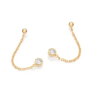 Aretes dobles con cadena