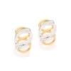 Aretes entrelazados con Rodio Enchapados En Oro 18K 1 aretes entrelazados con rodio enchapados en oro 18k nuevo