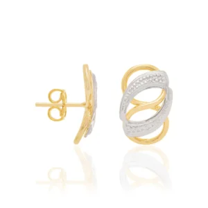 Alternative view of Aretes entrelazados con Rodio Enchapados En Oro 18K