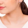 Aretes entrelazados con Rodio Enchapados En Oro 18K - Imagen 3