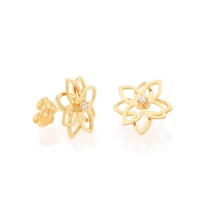 Alternative view of Aretes Flor Enchapados en Oro 18K