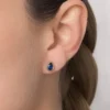 Aretes gota azul enchapadas en Oro de 18k - Imagen 3