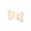 Aretes mariposa con alas caladas enchapadas en oro de 18k 2 Aretes Mariposa Enchapados
